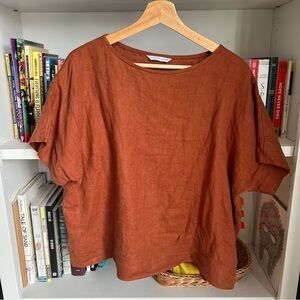 Linenfox Terra Cotta Mona Top S-M